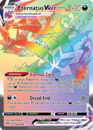 Eternatus VMAX (Secret) (192) [SWSH03: Darkness Ablaze] Holofoil - Deck Out Gaming