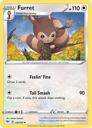 Furret (136) [SWSH03: Darkness Ablaze] - Deck Out Gaming
