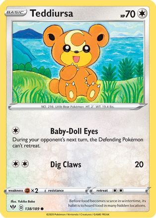 Teddiursa (138) [SWSH03: Darkness Ablaze] Reverse Holofoil - Deck Out Gaming