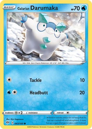 Galarian Darumaka (43) [SWSH03: Darkness Ablaze] Reverse Holofoil - Deck Out Gaming