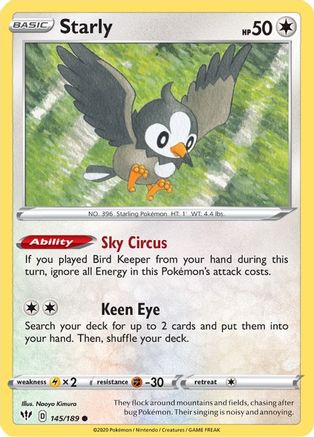 Starly (145) [SWSH03: Darkness Ablaze] Reverse Holofoil - Deck Out Gaming