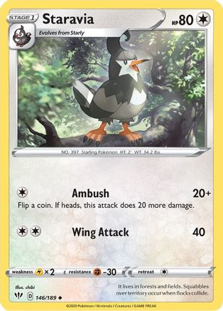 Staravia (146) [SWSH03: Darkness Ablaze] Reverse Holofoil - Deck Out Gaming