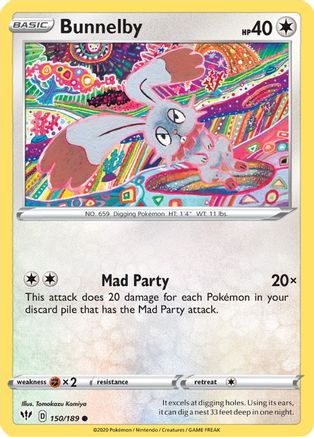 Bunnelby (150) [SWSH03: Darkness Ablaze] Reverse Holofoil - Deck Out Gaming