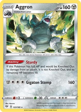 Aggron (123) [SWSH03: Darkness Ablaze] Reverse Holofoil - Deck Out Gaming