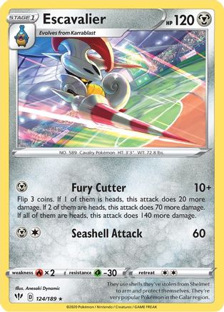 Escavalier (124) [SWSH03: Darkness Ablaze] Reverse Holofoil - Deck Out Gaming