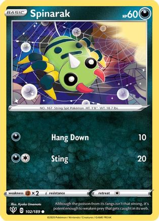 Spinarak (102) [SWSH03: Darkness Ablaze] Reverse Holofoil - Deck Out Gaming