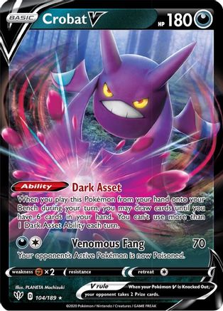 Crobat V (104) [SWSH03: Darkness Ablaze] Holofoil - Deck Out Gaming