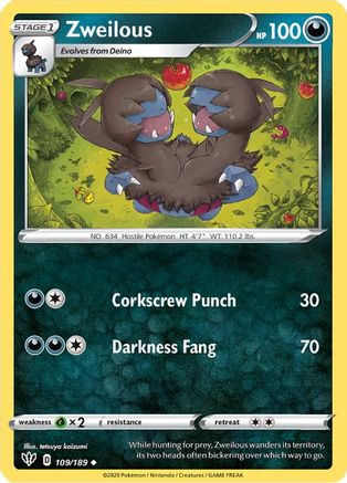Zweilous (109) [SWSH03: Darkness Ablaze] Reverse Holofoil - Deck Out Gaming