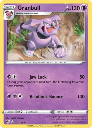 Granbull (71) [SWSH03: Darkness Ablaze] Reverse Holofoil - Deck Out Gaming