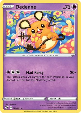 Dedenne (78) [SWSH03: Darkness Ablaze] Reverse Holofoil - Deck Out Gaming