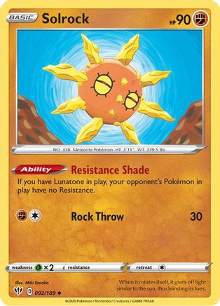 Solrock (92) [SWSH03: Darkness Ablaze] Reverse Holofoil - Deck Out Gaming