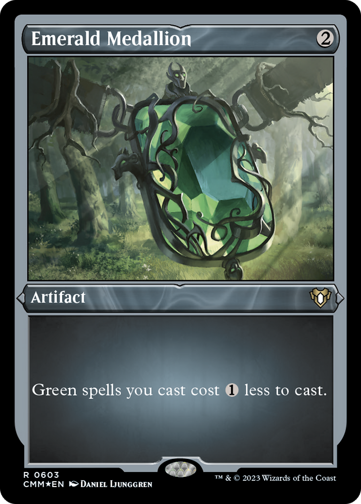 Emerald Medallion (603) [Commander Masters] etched - Deck Out Gaming