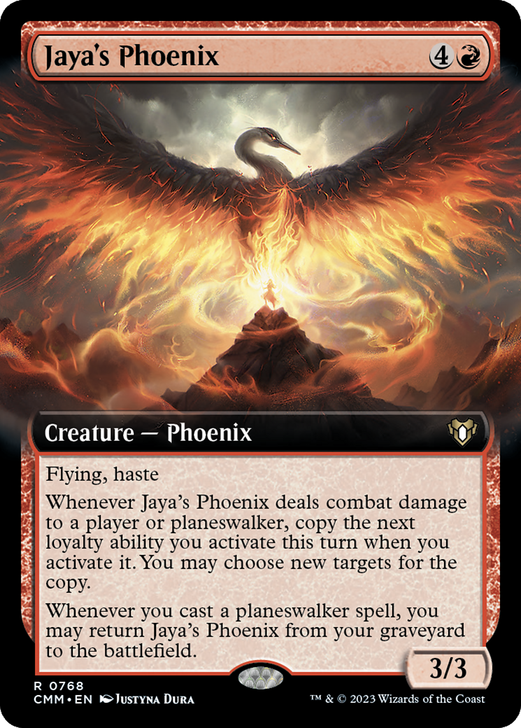 Jaya's Phoenix (Extended Art) (768) [Commander Masters] foil - Deck Out Gaming