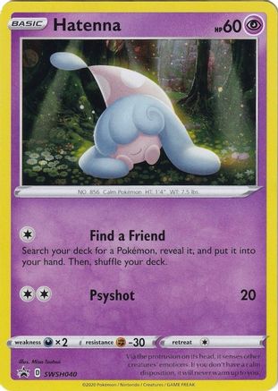 Hatenna - SWSH040 (SWSH040) [SWSH: Sword & Shield Promo Cards] Holofoil - Deck Out Gaming