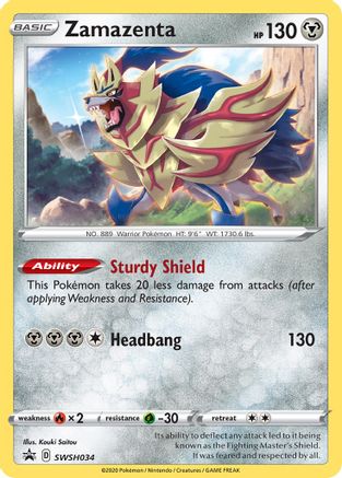 Zamazenta - SWSH034 (SWSH034) [SWSH: Sword & Shield Promo Cards] Holofoil - Deck Out Gaming