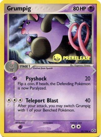 Grumpig - 29/106 (Prerelease) (29) [Nintendo Promos] - Deck Out Gaming