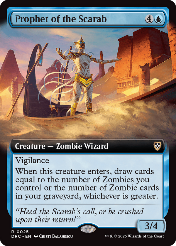 Prophet of the Scarab (Extended Art) (25) [Commander: Aetherdrift] - Deck Out Gaming