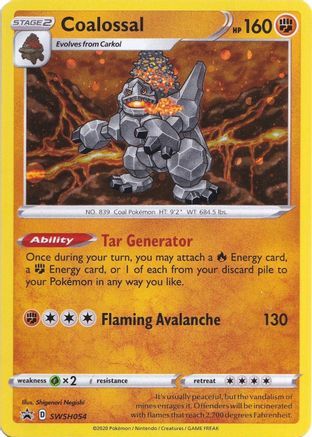 Coalossal - SWSH054 (SWSH054) [SWSH: Sword & Shield Promo Cards] Holofoil - Deck Out Gaming