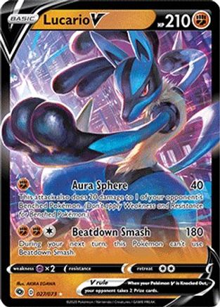 Lucario V (27) [Champion's Path] Holofoil - Deck Out Gaming