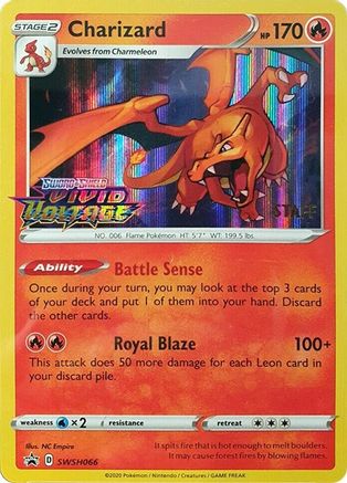Charizard - SWSH066 (Prerelease) [Staff] (SWSH066) [SWSH: Sword & Shield Promo Cards] Holofoil - Deck Out Gaming