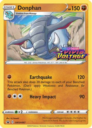 Donphan - SWSH067 (Prerelease) (SWSH067) [SWSH: Sword & Shield Promo Cards] Holofoil - Deck Out Gaming