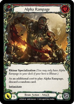 Alpha Rampage (WTR006) [Welcome to Rathe] 1st Edition Rainbow Foil - Deck Out Gaming