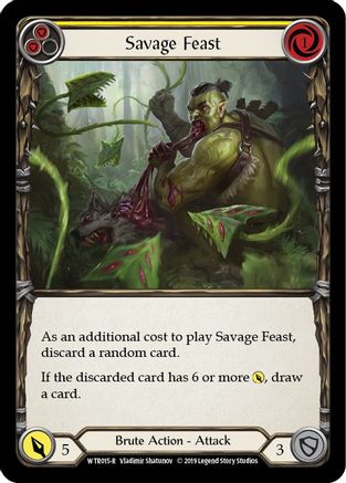 Savage Feast (Yellow) (WTR015) [Welcome to Rathe] Unlimited Edition Rainbow Foil - Deck Out Gaming