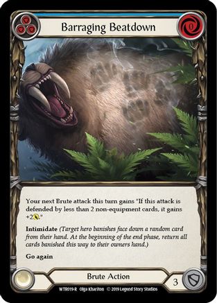 Barraging Beatdown (Blue) (WTR019) [Welcome to Rathe] 1st Edition Rainbow Foil - Deck Out Gaming