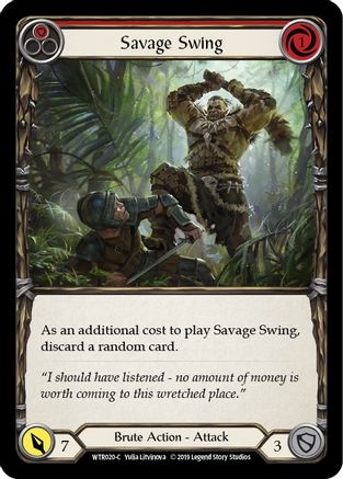 Savage Swing (Red) (WTR020) [Welcome to Rathe] 1st Edition Rainbow Foil - Deck Out Gaming