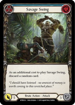 Savage Swing (Blue) (WTR022) [Welcome to Rathe] Unlimited Edition Rainbow Foil - Deck Out Gaming