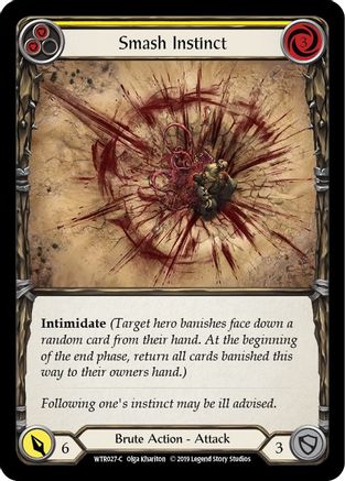 Smash Instinct (Yellow) (WTR027) [Welcome to Rathe] Unlimited Edition Rainbow Foil - Deck Out Gaming