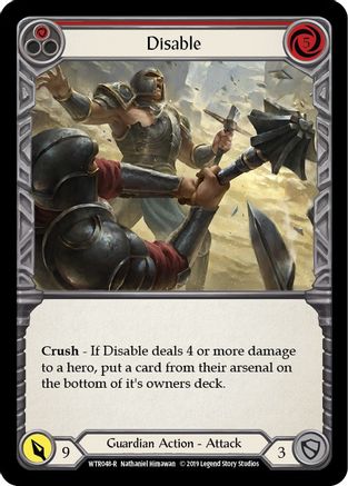 Disable (Red) (WTR048) [Welcome to Rathe] Unlimited Edition Rainbow Foil - Deck Out Gaming