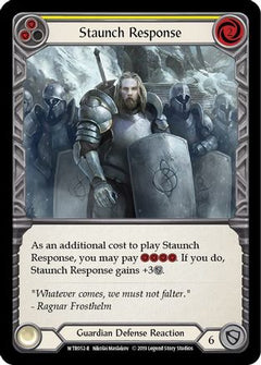 Staunch Response (Yellow) (WTR052) [Welcome to Rathe] 1st Edition Rainbow Foil - Deck Out Gaming