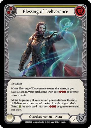 Blessing of Deliverance (Yellow) (WTR055) [Welcome to Rathe] Unlimited Edition Rainbow Foil - Deck Out Gaming