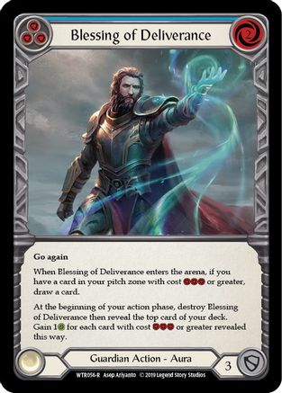 Blessing of Deliverance (Blue) (WTR056) [Welcome to Rathe] 1st Edition Rainbow Foil - Deck Out Gaming