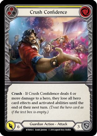Crush Confidence (Yellow) (WTR064) [Welcome to Rathe] 1st Edition Rainbow Foil - Deck Out Gaming