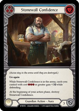 Stonewall Confidence (Blue) (WTR074) [Welcome to Rathe] 1st Edition Rainbow Foil - Deck Out Gaming