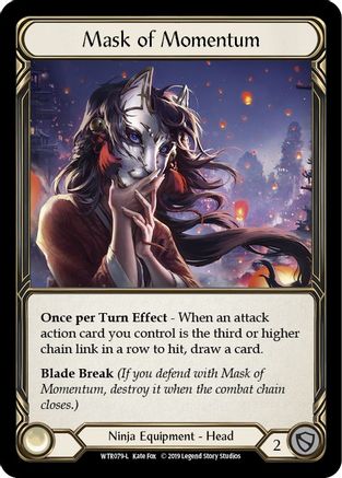 Mask of Momentum (WTR079) [Welcome to Rathe] Unlimited Edition Rainbow Foil - Deck Out Gaming