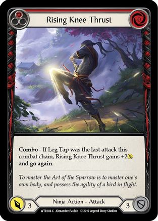 Rising Knee Thrust (Red) (WTR104) [Welcome to Rathe] Unlimited Edition Rainbow Foil - Deck Out Gaming