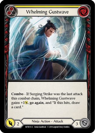 Whelming Gustwave (Yellow) (WTR111) [Welcome to Rathe] Unlimited Edition Rainbow Foil - Deck Out Gaming