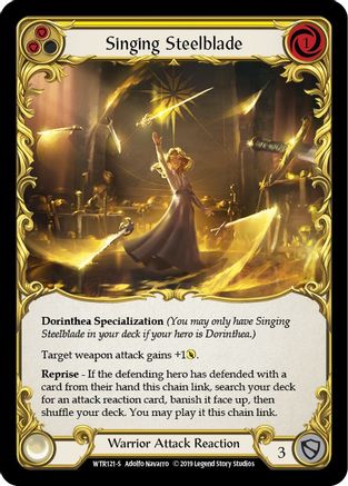 Singing Steelblade (WTR121) [Welcome to Rathe] 1st Edition Rainbow Foil - Deck Out Gaming