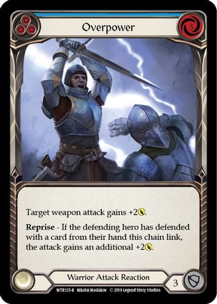 Overpower (Blue) (WTR125) [Welcome to Rathe] 1st Edition Rainbow Foil - Deck Out Gaming