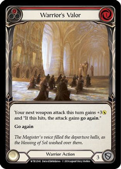Warrior's Valor (Red) (WTR129) [Welcome to Rathe] 1st Edition Rainbow Foil - Deck Out Gaming