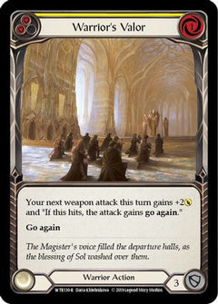 Warrior's Valor (Yellow) (WTR130) [Welcome to Rathe] 1st Edition Rainbow Foil - Deck Out Gaming