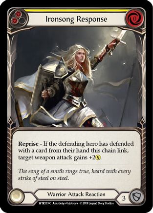 Ironsong Response (Yellow) (WTR133) [Welcome to Rathe] 1st Edition Rainbow Foil - Deck Out Gaming