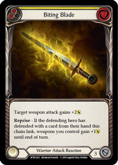 Biting Blade (Yellow) (WTR136) [Welcome to Rathe] Unlimited Edition - Deck Out Gaming