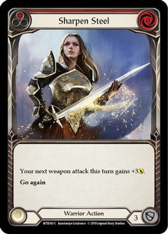 Sharpen Steel (Red) (WTR141) [Welcome to Rathe] Unlimited Edition Rainbow Foil - Deck Out Gaming
