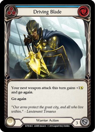 Driving Blade (Blue) (WTR146) [Welcome to Rathe] Unlimited Edition - Deck Out Gaming