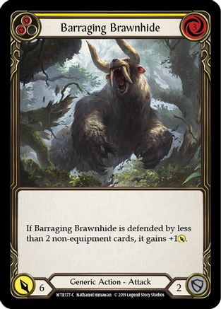 Barraging Brawnhide (Yellow) (WTR177) [Welcome to Rathe] 1st Edition - Deck Out Gaming