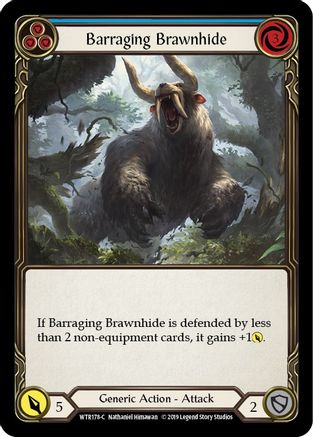 Barraging Brawnhide (Blue) (WTR178) [Welcome to Rathe] Unlimited Edition - Deck Out Gaming